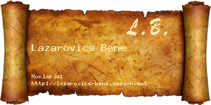 Lazarovics Bene névjegykártya